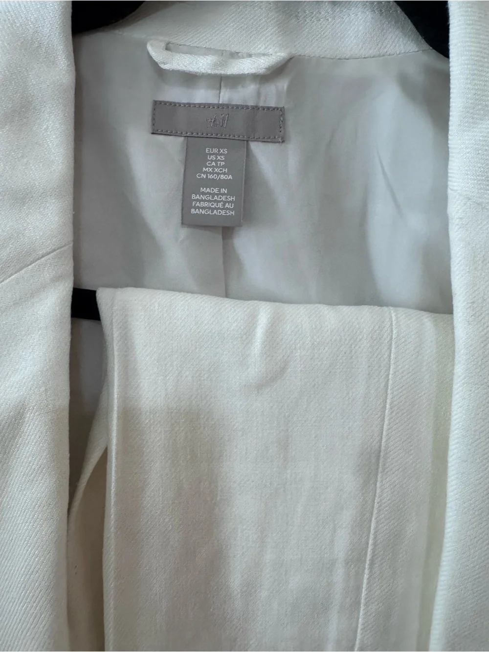 H&M Women Suit Linen Blend blazer size XS fits S and pants size 4 NWT old money